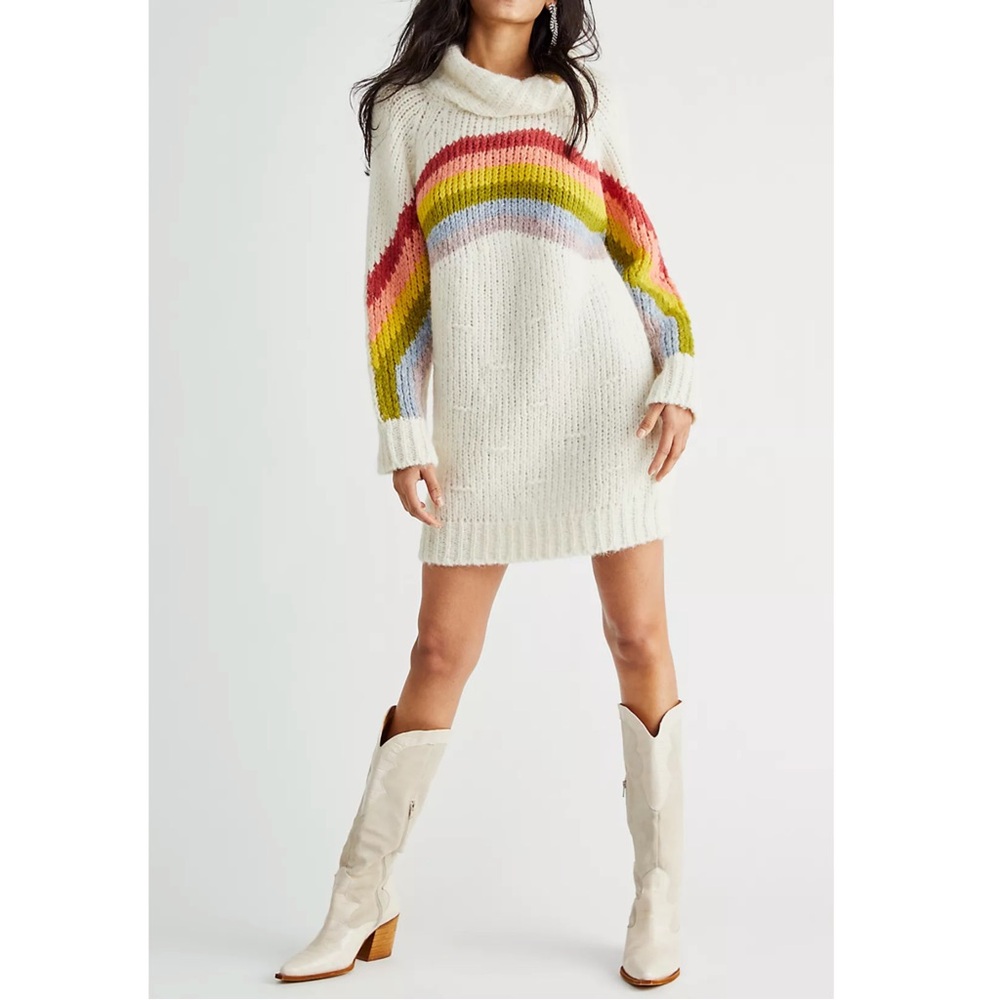NWT new with tags free people Rainbow Rays Mini Dress size small
